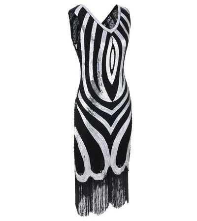 Vintage 20-Talls Svart Perlekjole