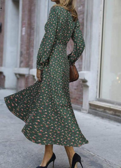 Vintage 40-Talls Flytende Grønn Kjole