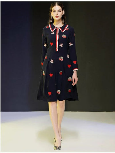 Vintage 40-Talls Marinekjole