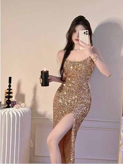 Vintage 40-Talls Bodycon Kjole Khaki