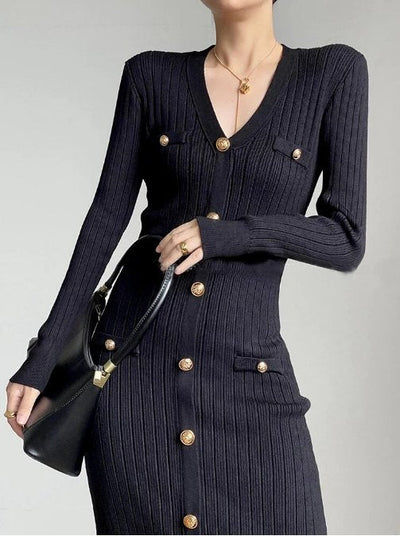 Vintage 40-Talls Svart Bodycon-Kjole