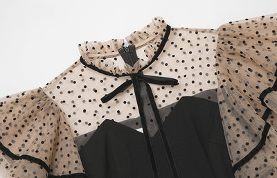 Vintage 40-Talls Svart Høy Midjekjole