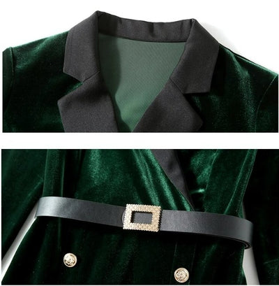 Vintage 40-Talls Grønn Fløyelskjole