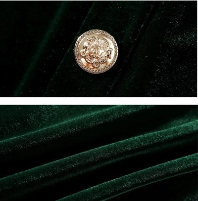 Vintage 40-Talls Grønn Fløyelskjole