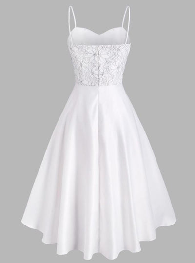 Vintage Hvit Broderikjole