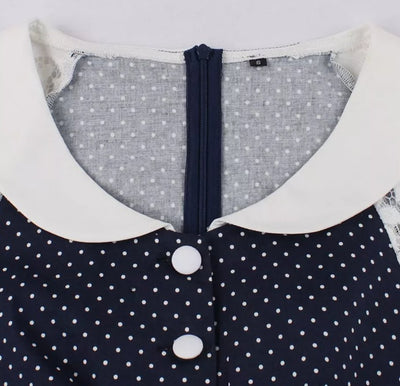 Vintage Blå Blondekjole