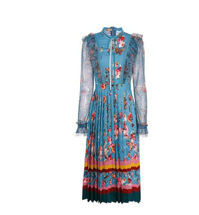 Vintage Porselensblå Kjole