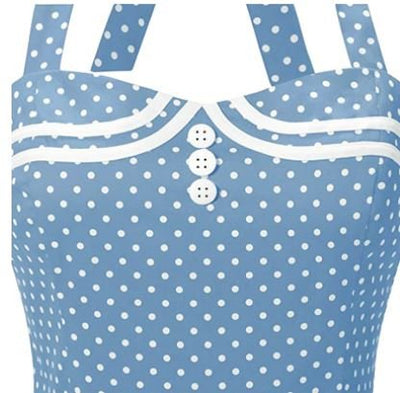 Vintage Boogie Woogie Kjole Blå