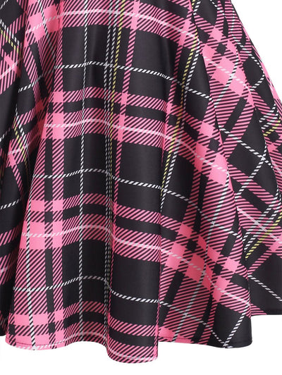 Vintage Rutete Blonderkjole Rosa