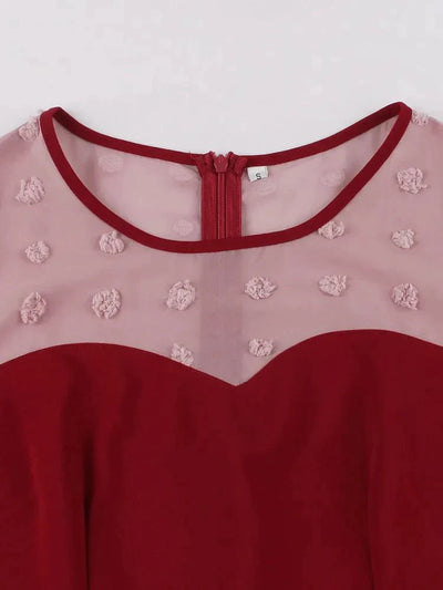 Vintage Pencil Chic Dress Burgundy