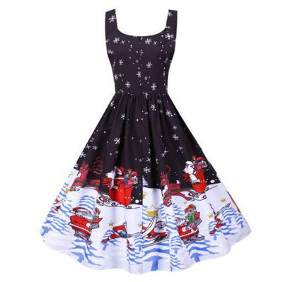 Vintage Svart Julekjole