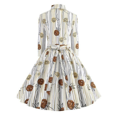 Vintage Kjole Tegning Lange Ermer