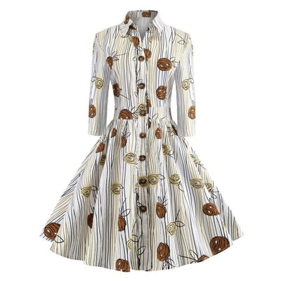 Vintage Kjole Tegning Lange Ermer