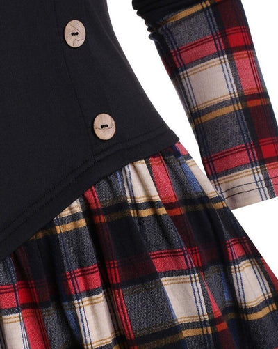 Vintage Svart Skotsk Kjole