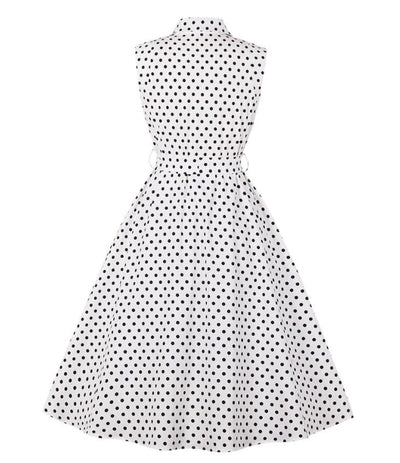 Vintage Svart Og Hvit Damekjole