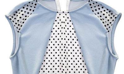 Vintagekjole For Kvinner Blå Prikker