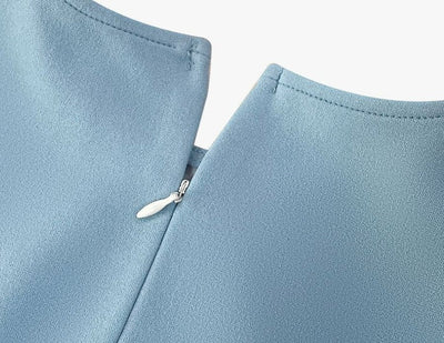 Vintagekjole For Kvinner Blå Prikker