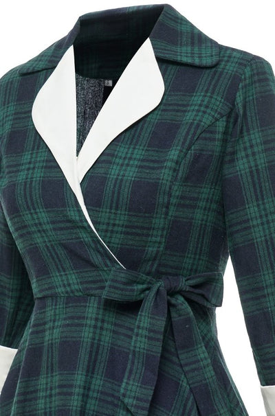 Vintage Grønn Pelskjole