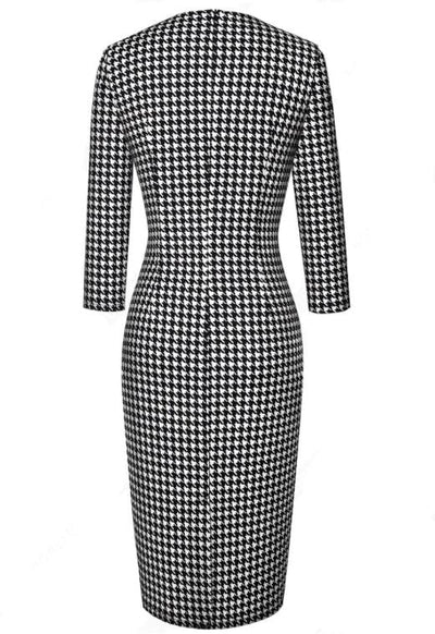 Vintage Vinter Svart Og Hvit Kjole