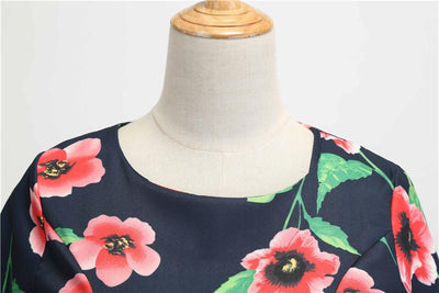 Vintage Svart Vintervalmue Kjole