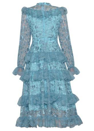 Vintage Blå Brudekjole