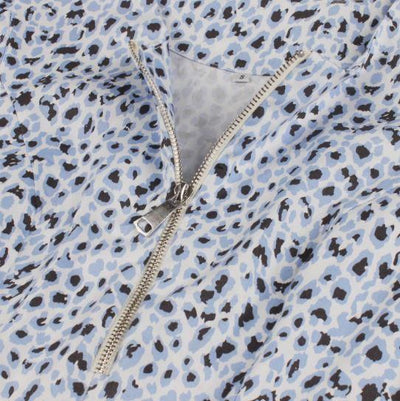 Vintage Blå Leopardkjole