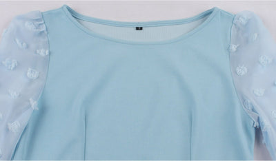 Vintage Lang Boho Kjole Blå