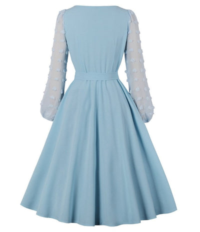 Vintage Lang Boho Kjole Blå