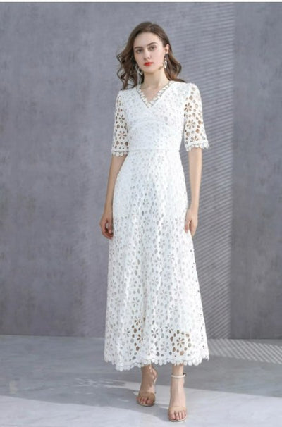 Vintage Hvit Høst Brudekjole