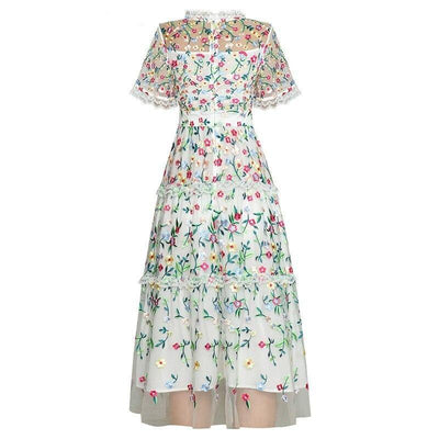 Hvit Moderne Vintage Kjole