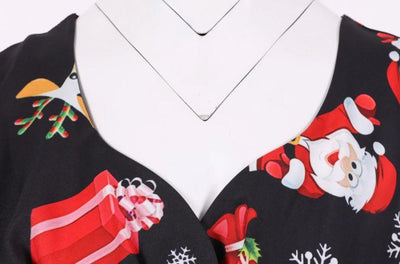 Plus Size Vintage Julekjole Svart