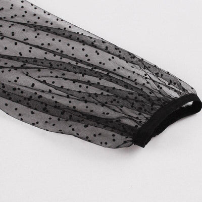 Vintage Sorte Prikker Kjole