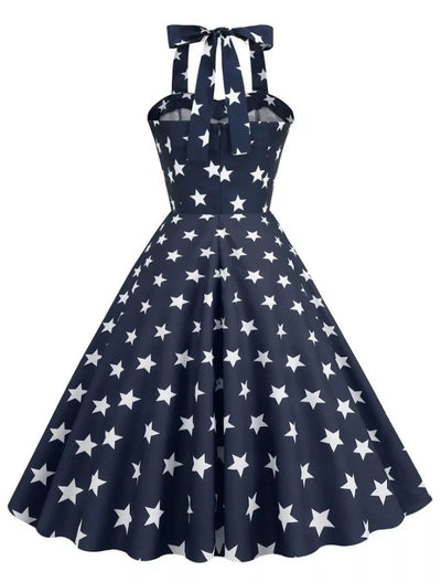 Vintage Pin Up Dress Trykt Usa