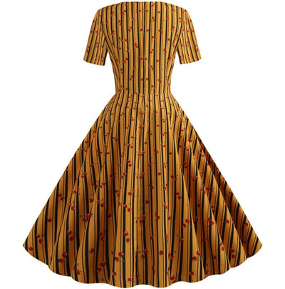 Vintage Pin Up Dress Stripes