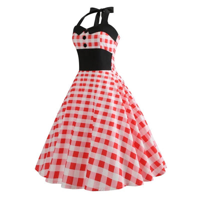 Vintage Kjole - Red Gingham Pin-Up