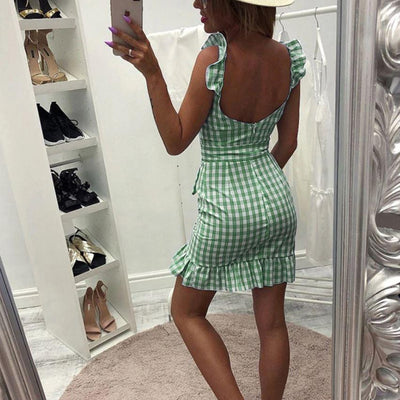 Vintage Grønn Strandkjole