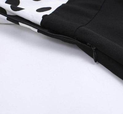 Vintage Svart Prikkete Kjole