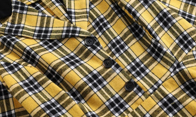 Vintage Gul Og Svart Stripete Kjole