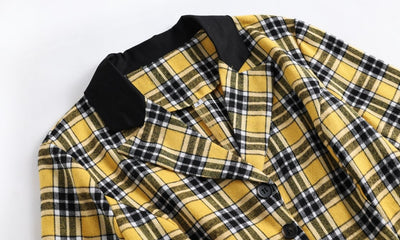 Vintage Gul Og Svart Stripete Kjole