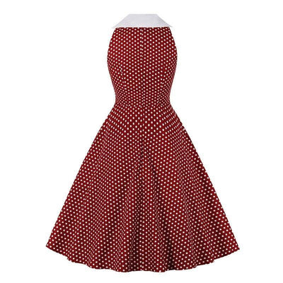 Vintage Rockabilly Cotton Dress Burgundy