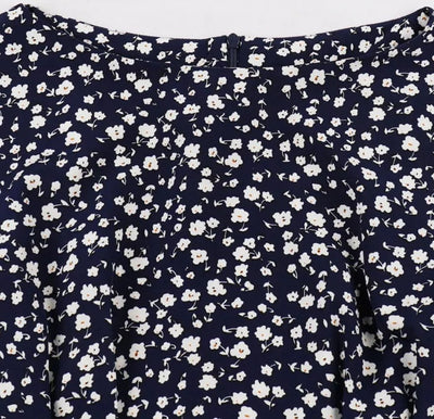 Vintage Høy Midje Marine Kjole