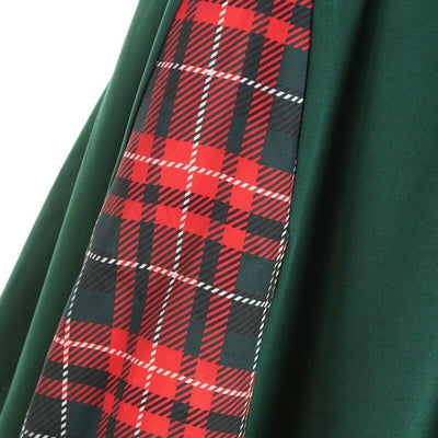 Vintage Grønn Tartan Kjole