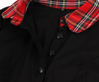 Vintage Svart Rutete Arbeidskjole