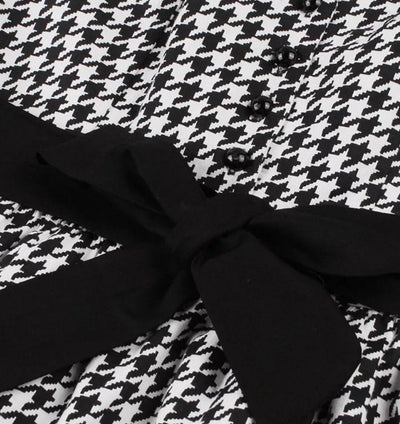 Vintage Svart Og Hvit Gingham-Kjole