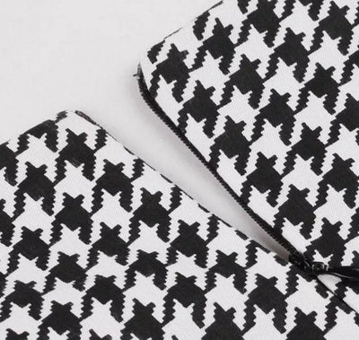 Vintage Svart Og Hvit Gingham-Kjole