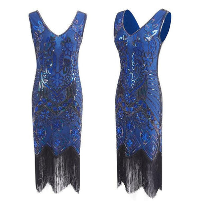 Vintage 20-Talls Paris Blå Kjole