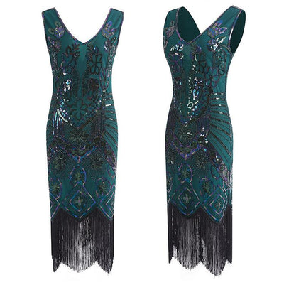 Vintage 20-Talls Paris Grønn Kjole