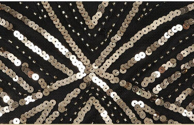 Vintage 20-Talls Retro Kjole Svart Gull