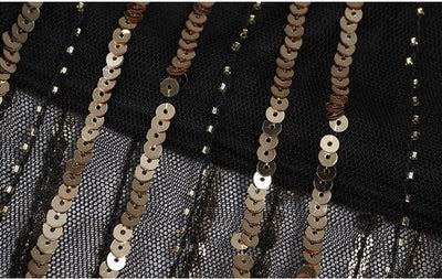 Vintage 20-Talls Retro Kjole Svart Gull