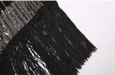 Vintage 20-Talls Retro Kjole Svart Gull